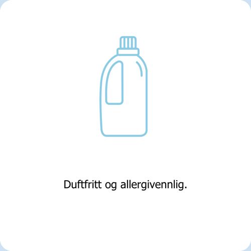 Vaskemiddelet Clean Kokos bruker er duftfritt og allergivennlig.