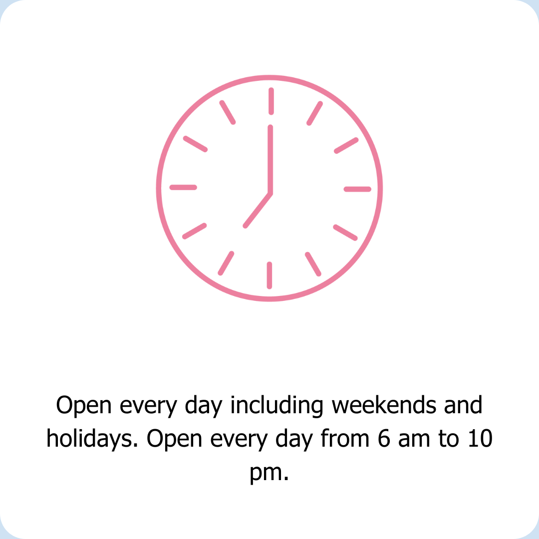 Clean Kokos laundromat is open every day including weekends and holidays. From 6 am to 10 pm.