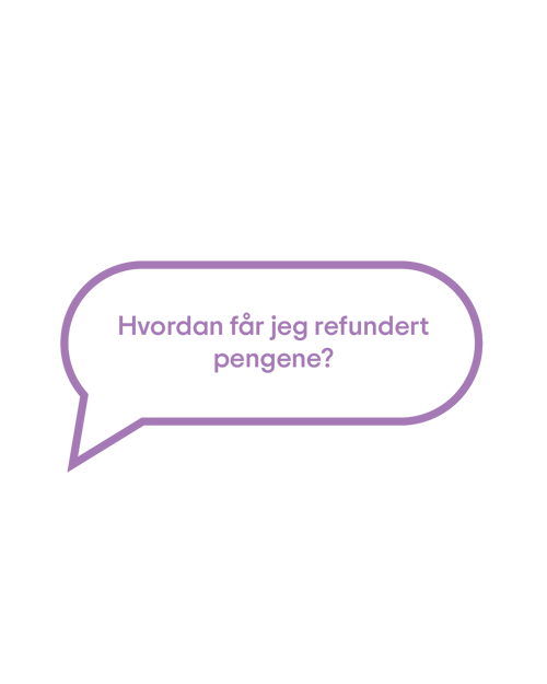 Hvordan får jeg refundert pengene? Hvordan får jeg refundert pengene?
