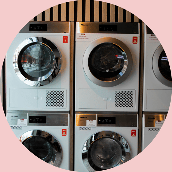 På Clean Kokos har vi industrimaskiner fra Miele.