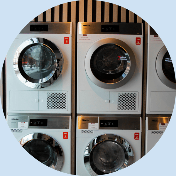 Clean Kokos uses industrial machines from Miele, known for their low consumption values and maximum efficiency. 